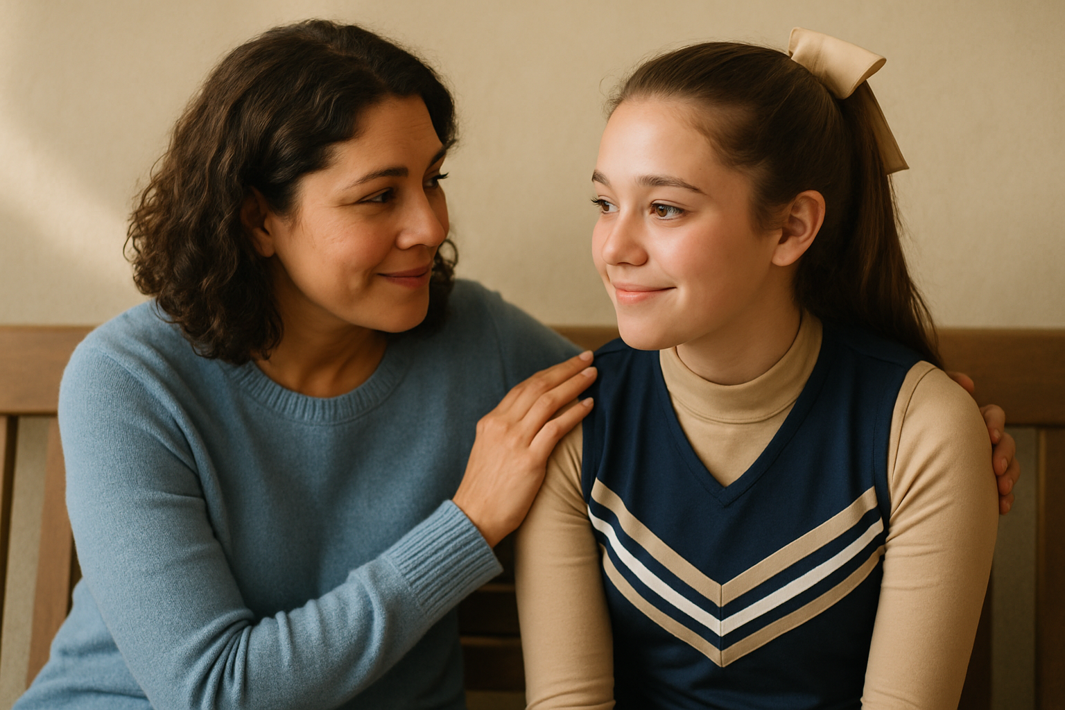 Parent supporting athlete